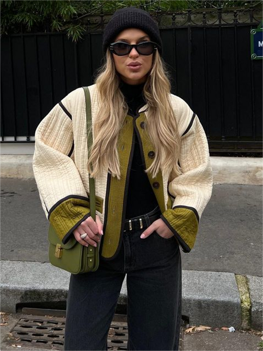 Sylvette | Veste Femme Automne Décontractée Boutonnée Coupe Ample et Confortable