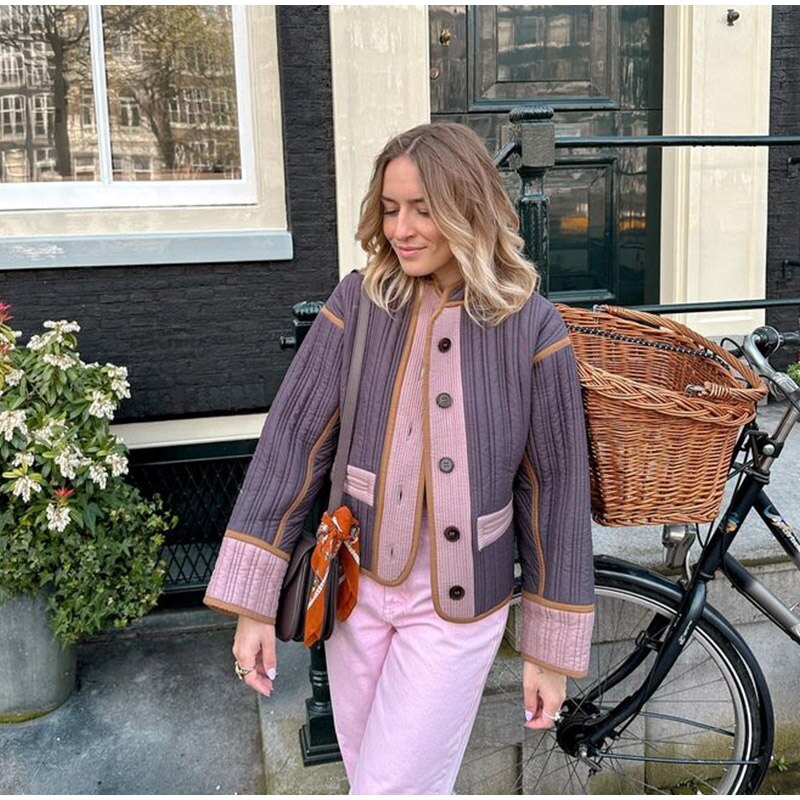 Sylvette | Veste Femme Automne Décontractée Boutonnée Coupe Ample et Confortable
