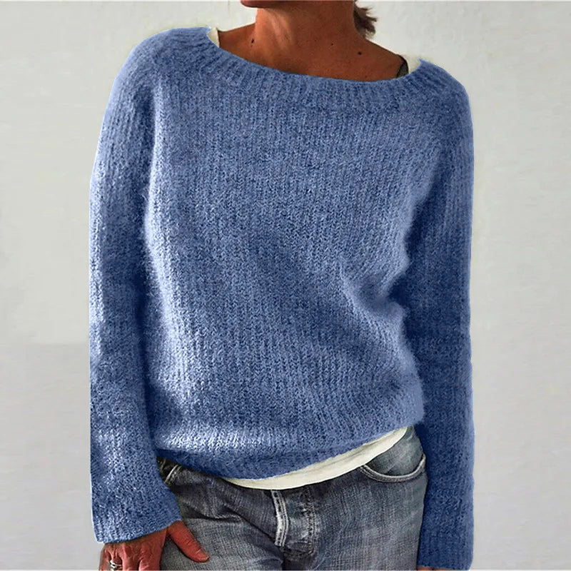 Pull Femme Col Rond | Tricot Chaud et Élégant pour l’Hiver