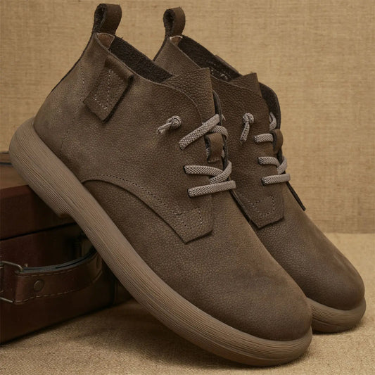 Lancaster | Bottines Homme Vintage à Lacets Courtes avec Semelle Souple et Style Workwear