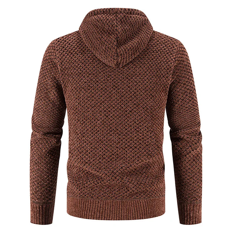 Albert | Gilet Zippé Homme à Capuche avec Doublure Chaude | Veste Hiver Texturée Confortable