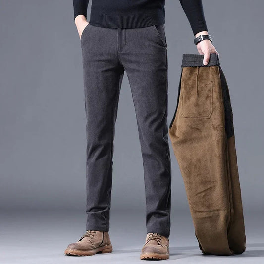 Everton | Pantalon Homme en Velours Doublé Polaire Slim Fit