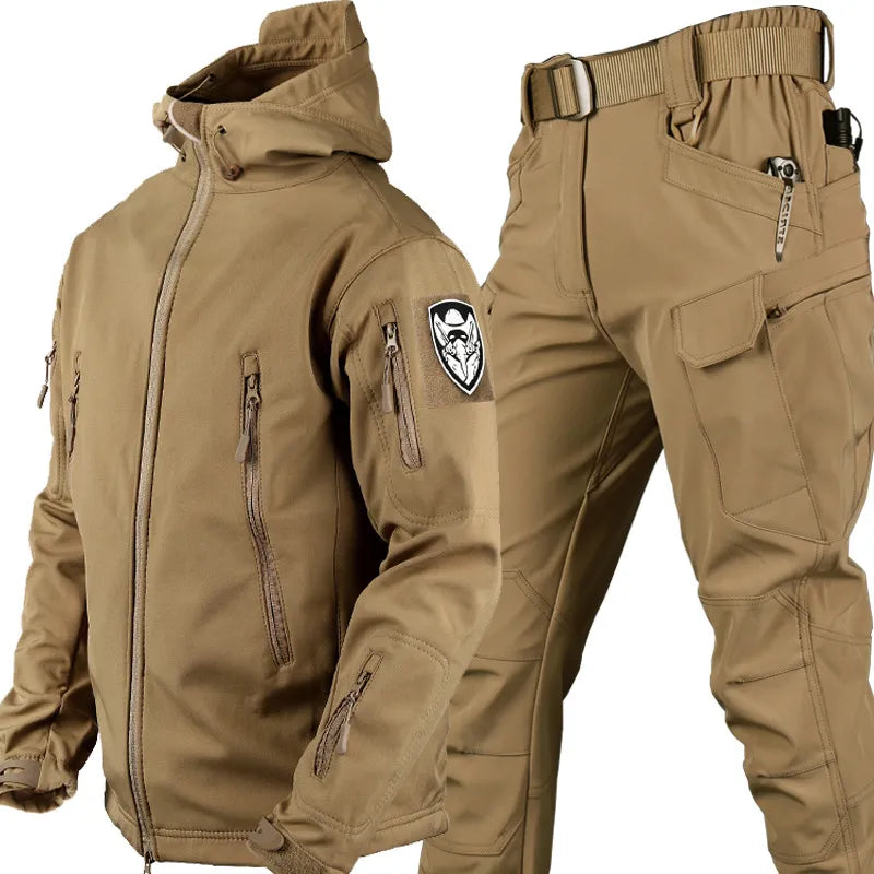 Celso | Ensemble Tactique Homme Veste à Capuche et Pantalon Multipoches