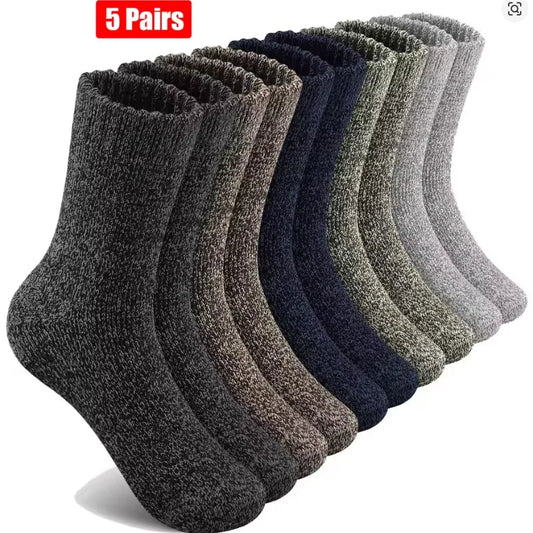 AlpTherm™ | Extra dicke Merino-Wollsocken im 5er-Set für Winter und Outdoor