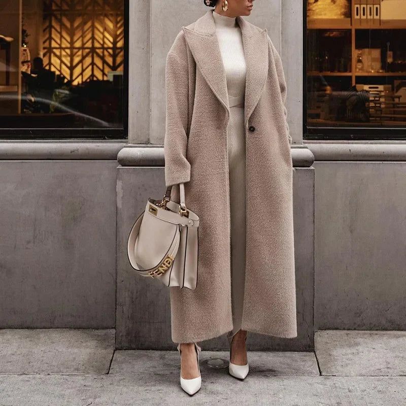 Maxi Wool Coat Femme | Élégance Urbaine et Chaleur Confortable