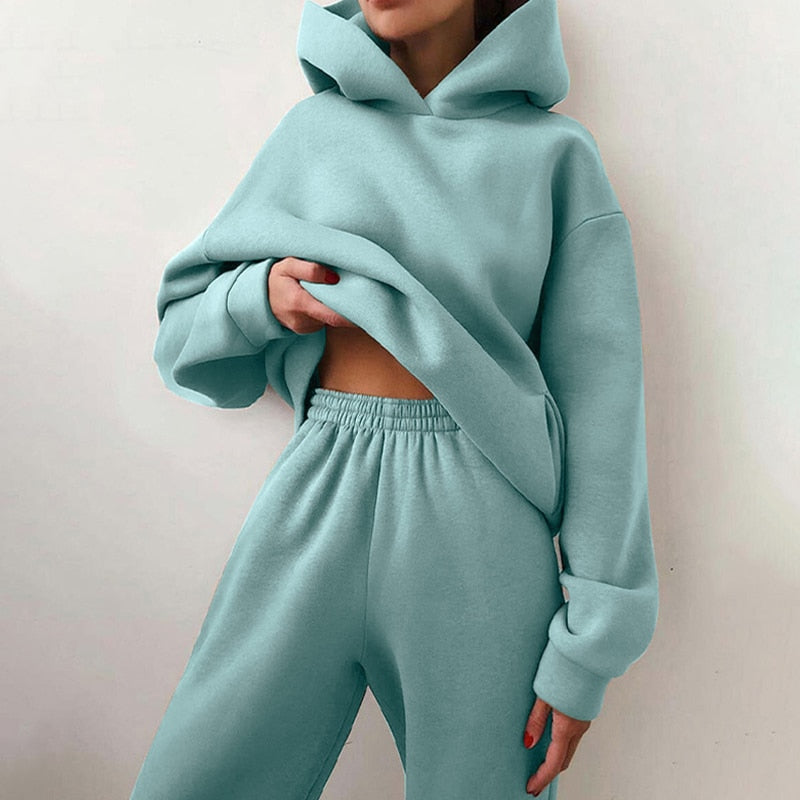 Carine | Ensemble Jogging Femme Loose Fit avec Sweat à Capuche et Pantalon Assorti