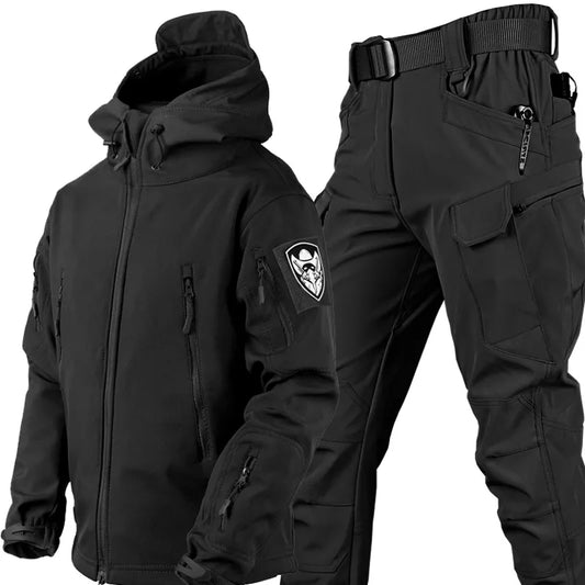Celso | Ensemble Tactique Homme Veste à Capuche et Pantalon Multipoches