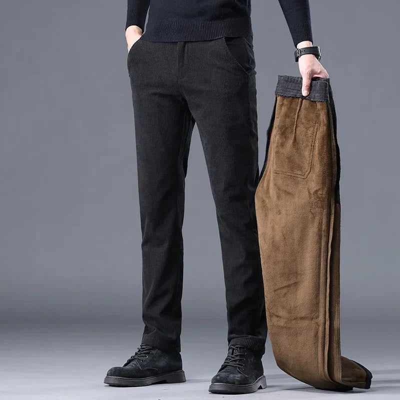 Everton | Pantalon Homme en Velours Doublé Polaire Slim Fit