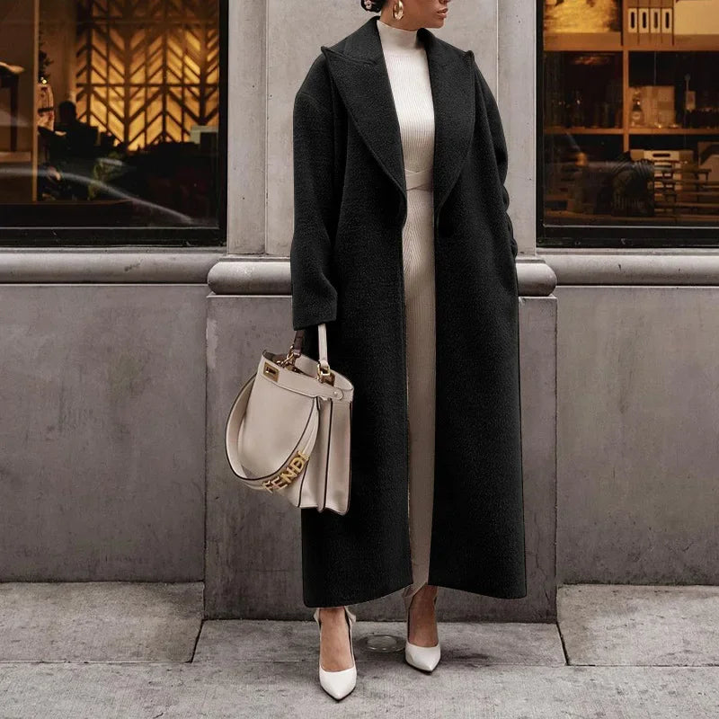 Maxi Wool Coat Femme | Élégance Urbaine et Chaleur Confortable
