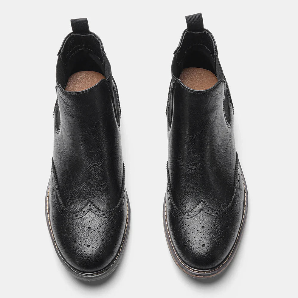 Osborne | Bottines Homme Chelsea Classiques Style Brogue à Élastiques Latéraux et Design Intemporel