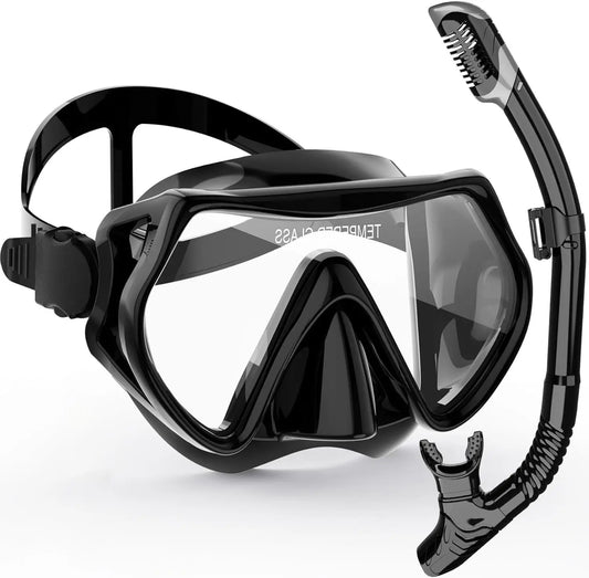 AquaVision™ | Schnorchelset mit 180°-Panoramamaske und Trockenschnorchel