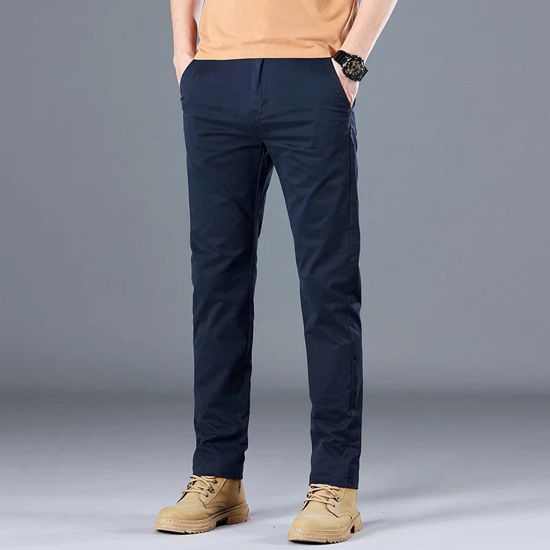 Fleming | Pantalon Homme en Coton Slim Fit Straight Leg Business Casual