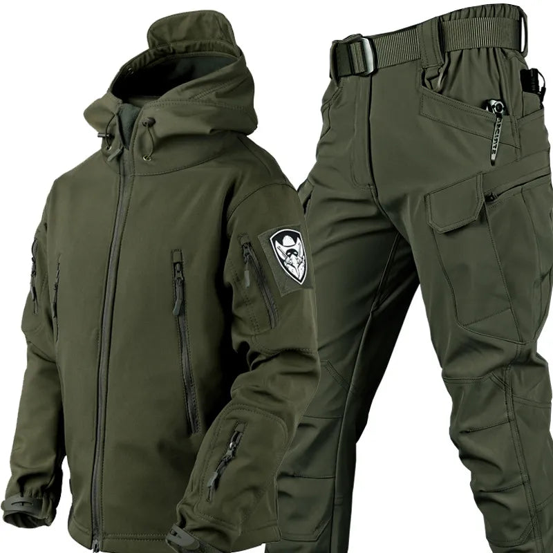 Celso | Ensemble Tactique Homme Veste à Capuche et Pantalon Multipoches