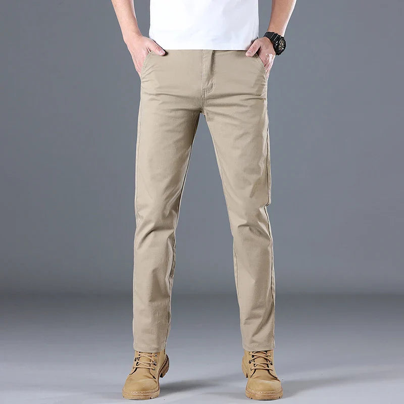 Fleming | Pantalon Homme en Coton Slim Fit Straight Leg Business Casual