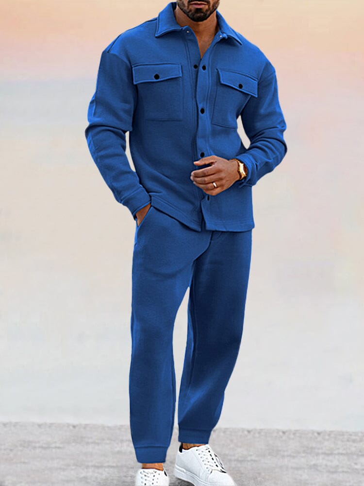 Casual Set Homme | Ensemble Sweat Chemise et Pantalon Droit