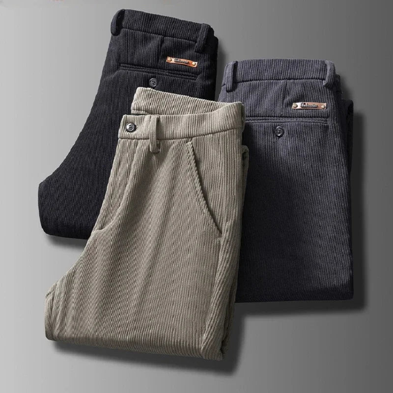 Everton | Pantalon Homme en Velours Doublé Polaire Slim Fit