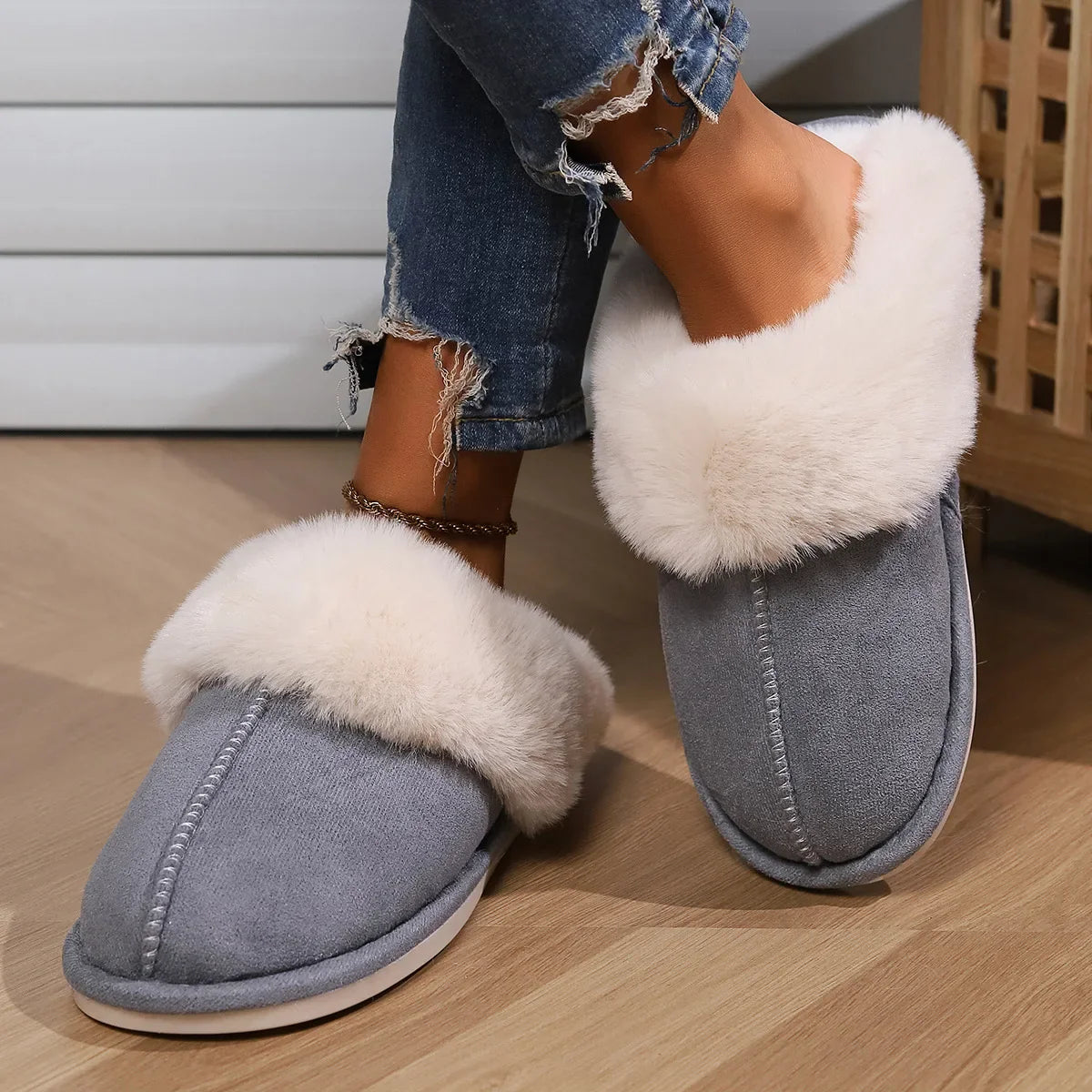 Myriam | Chaussons Femme Intérieur en Velours Doux avec Doublure Moelleuse & Confort Cocooning