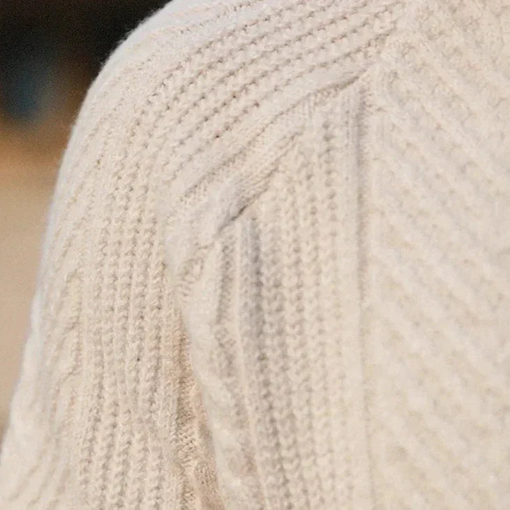 Pull-over en maille cachemire à col polo pour homme — élégance raffinée pour automne & hiver