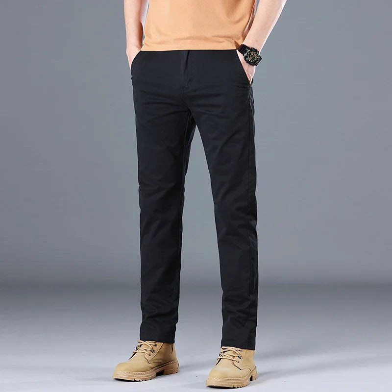 Fleming | Pantalon Homme en Coton Slim Fit Straight Leg Business Casual