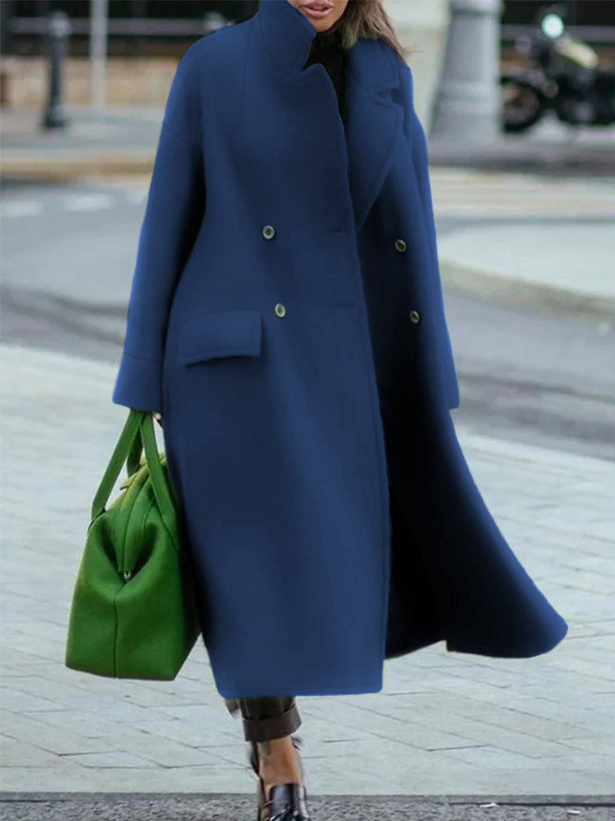 Célinor | Manteau long femme double boutonnage avec col classique