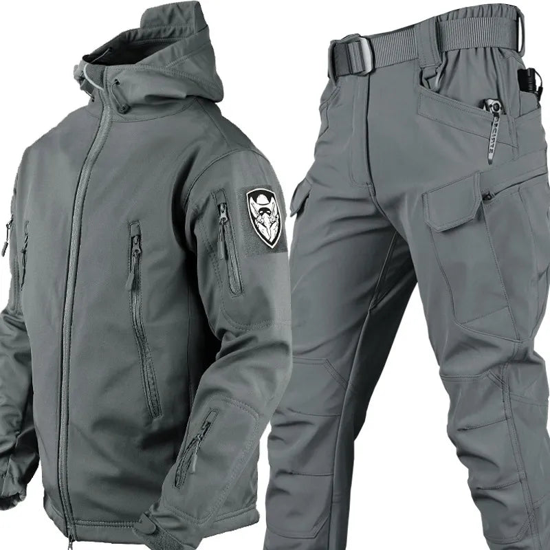 Celso | Ensemble Tactique Homme Veste à Capuche et Pantalon Multipoches