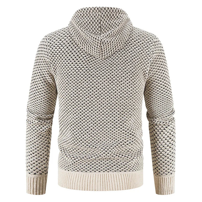 Albert | Gilet Zippé Homme à Capuche avec Doublure Chaude | Veste Hiver Texturée Confortable