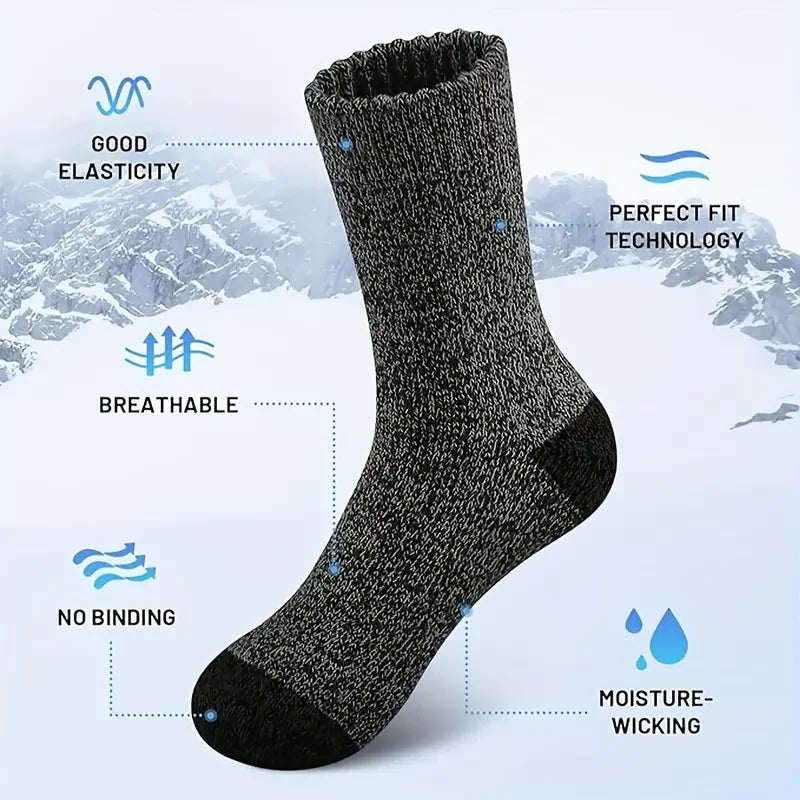 AlpTherm™ | Extra dicke Merino-Wollsocken im 5er-Set für Winter und Outdoor