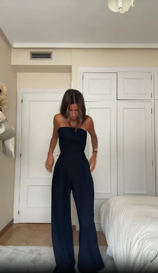 Raffaëlla | Combinaison Bustier Fluide à Jambes Larges avec Poches