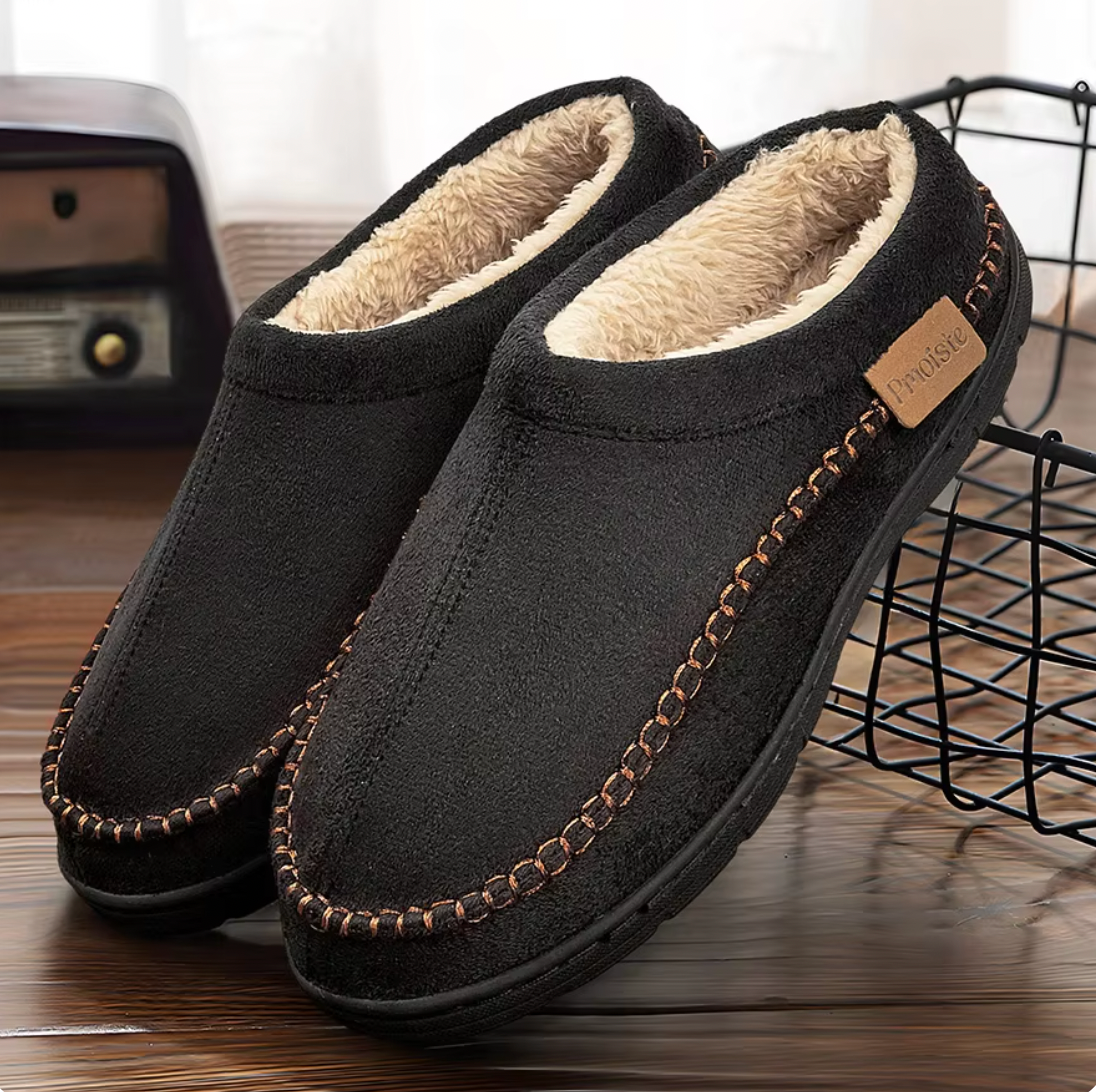 Blackthorne | Chaussons Mules Homme en Mousse à Mémoire de Forme avec Doublure Chaude & Semelle Antidérapante