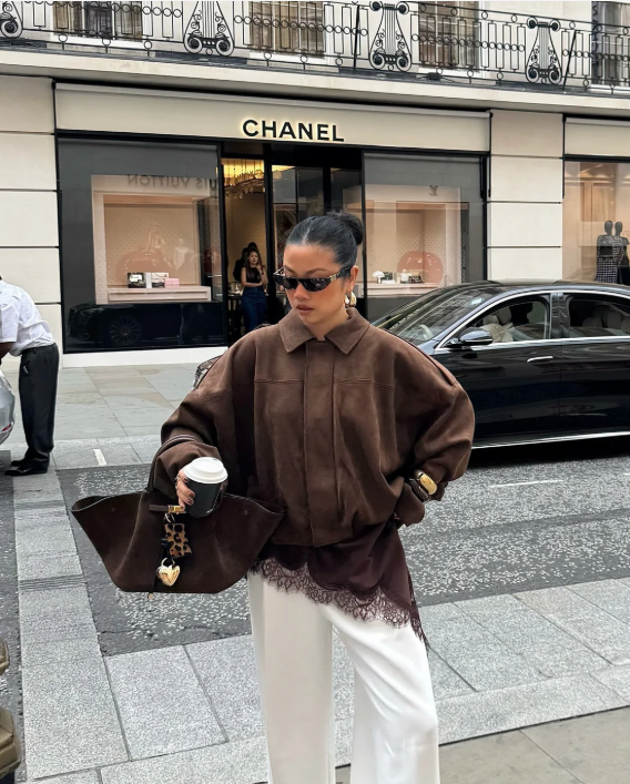 Velour Chic | Veste Oversize Femme en Velours pour Look Minimaliste Automnal