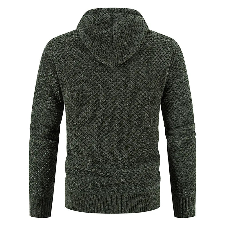 Albert | Gilet Zippé Homme à Capuche avec Doublure Chaude | Veste Hiver Texturée Confortable