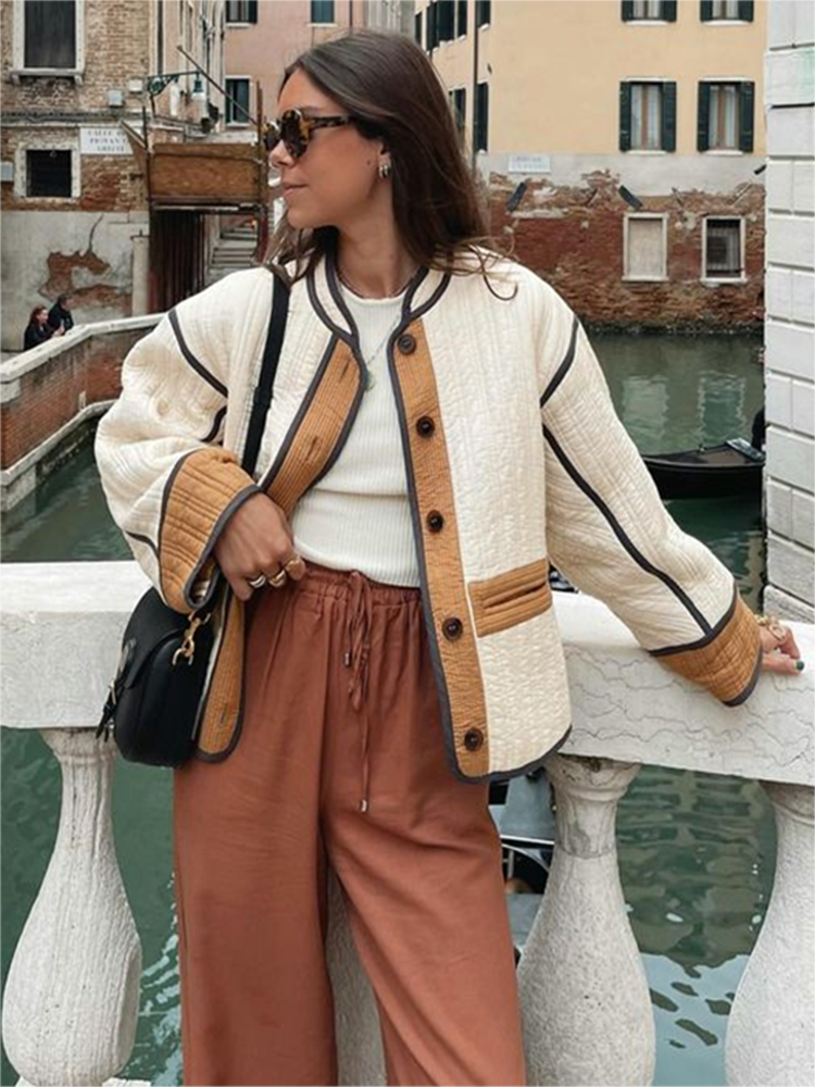Sylvette | Veste Femme Automne Décontractée Boutonnée Coupe Ample et Confortable
