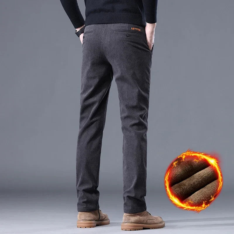 Everton | Pantalon Homme en Velours Doublé Polaire Slim Fit