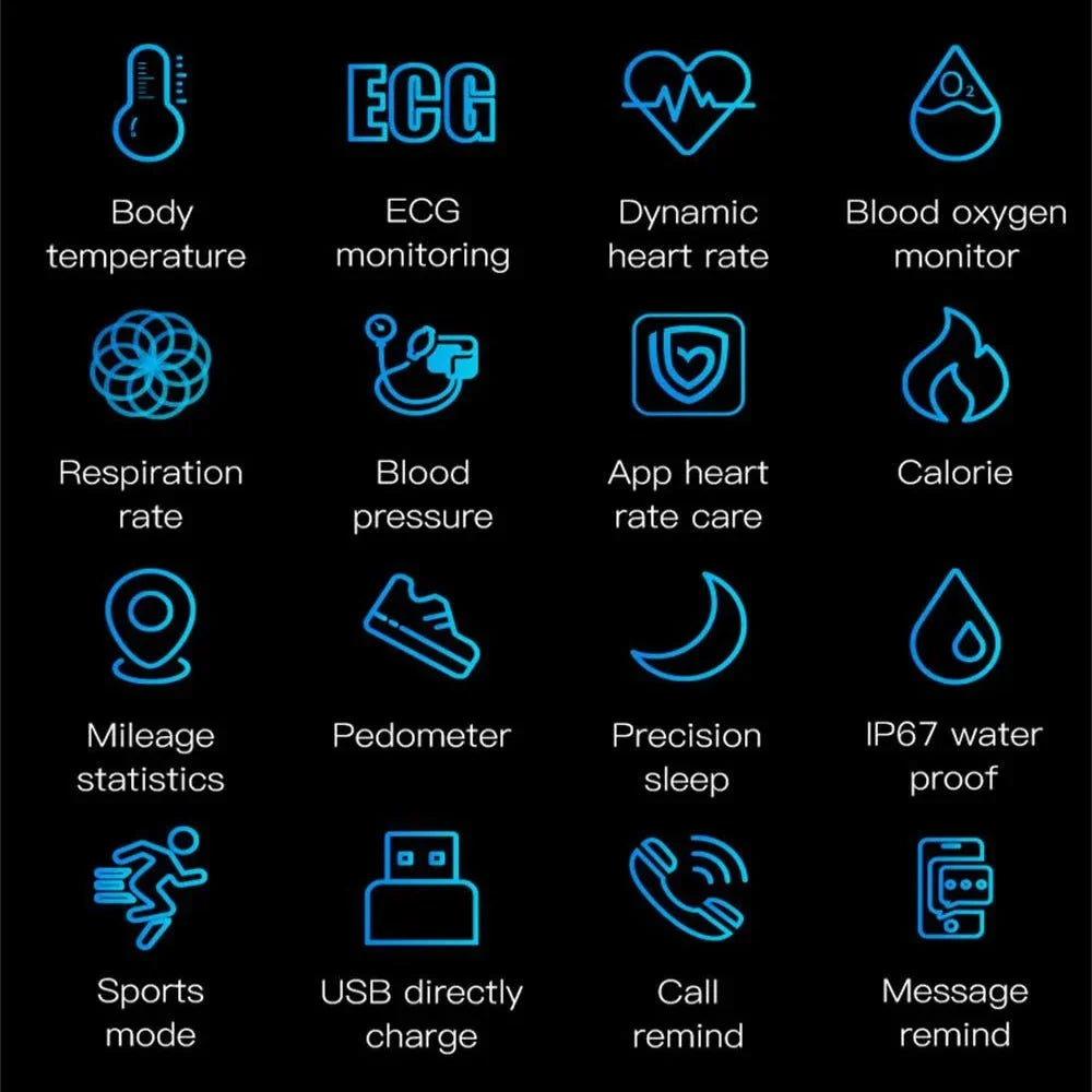 VitaTracko™ | Smartwatch mit Gesundheitsfunktionen, Schlaftracking und USB-Ladefunktion