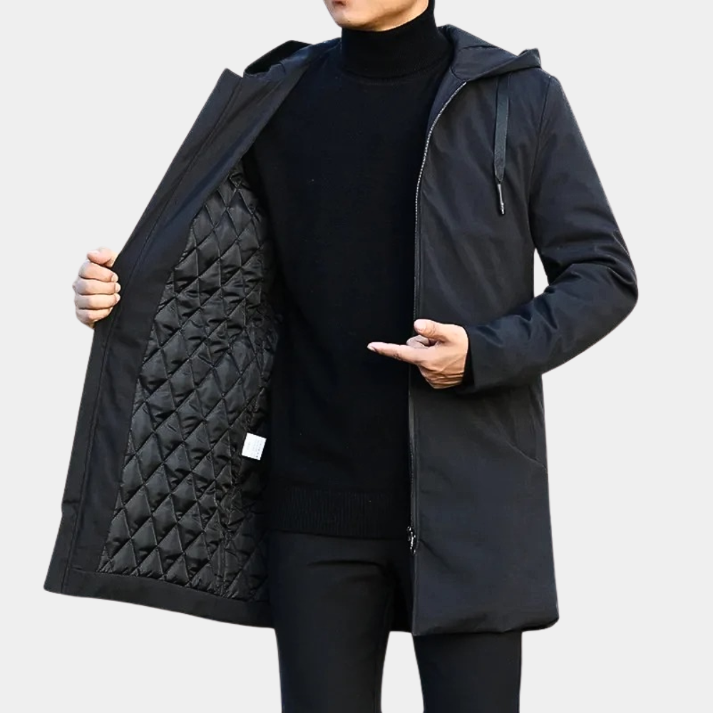 Jory | Manteau Homme avec Capuche à Cordon | Veste d’Hiver Chaude et Doublée pour Extérieur