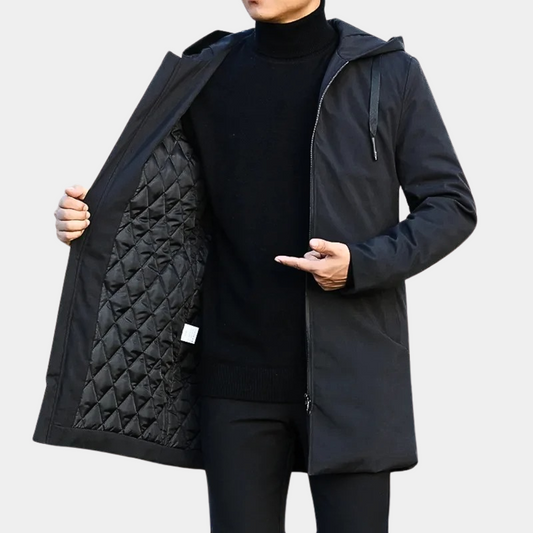 Jory | Manteau Homme avec Capuche à Cordon | Veste d’Hiver Chaude et Doublée pour Extérieur