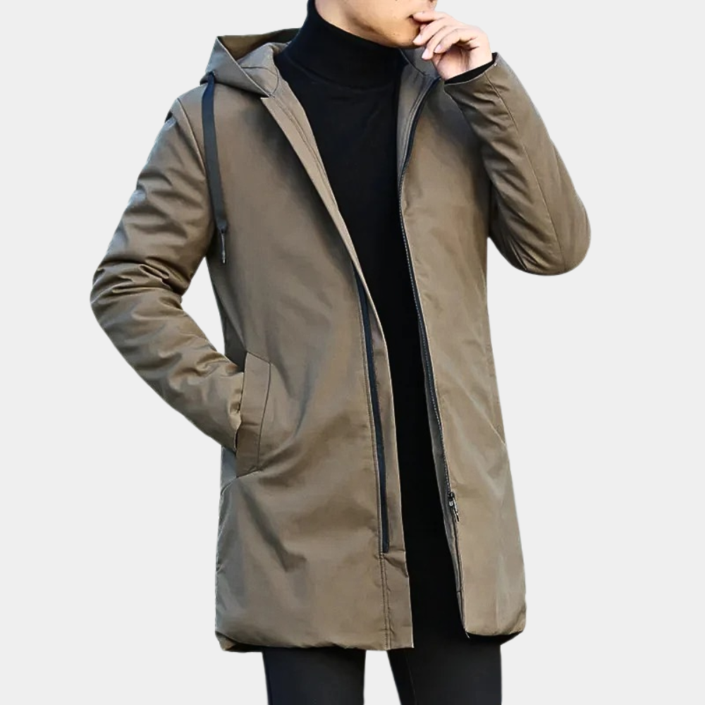 Jory | Manteau Homme avec Capuche à Cordon | Veste d’Hiver Chaude et Doublée pour Extérieur
