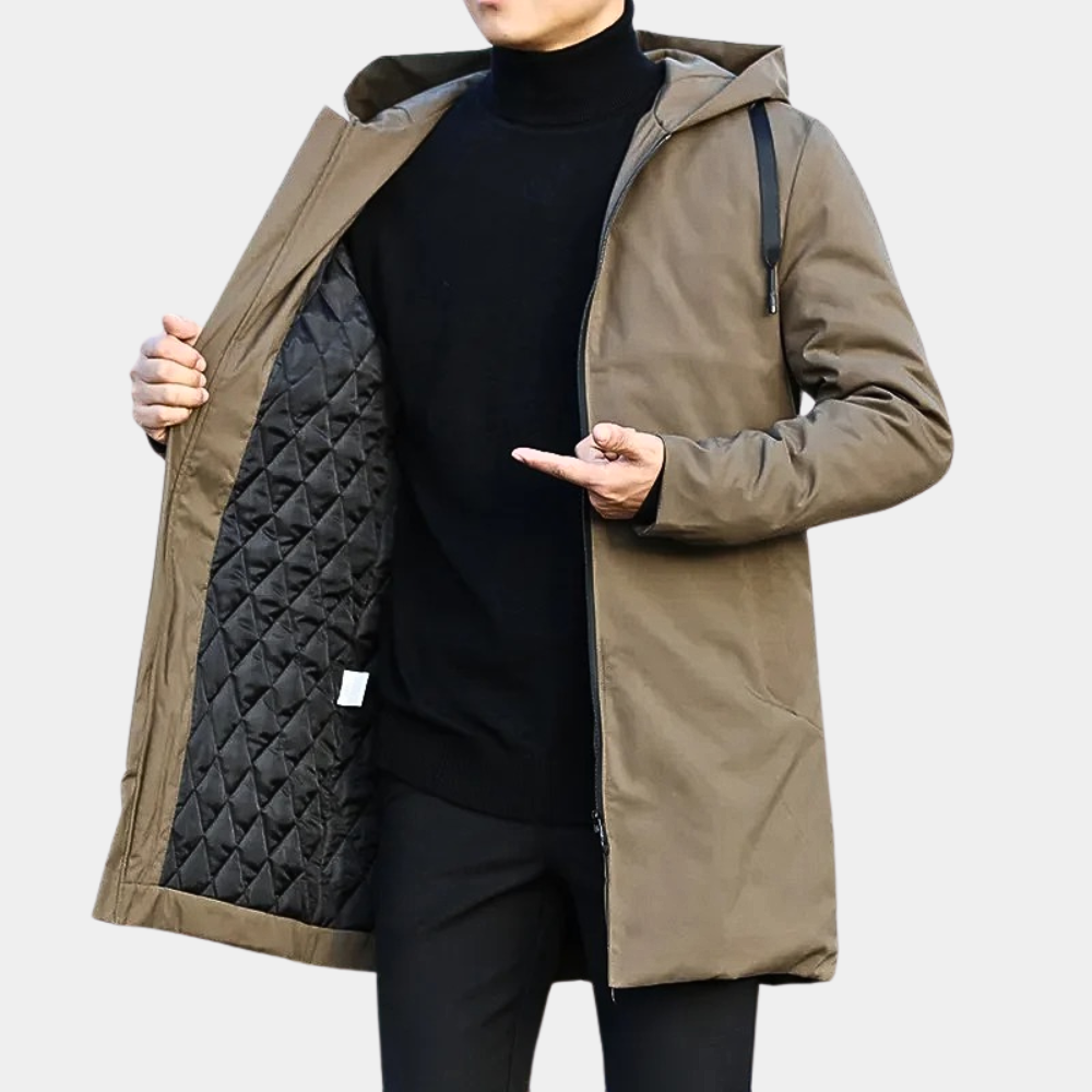 Jory | Manteau Homme avec Capuche à Cordon | Veste d’Hiver Chaude et Doublée pour Extérieur