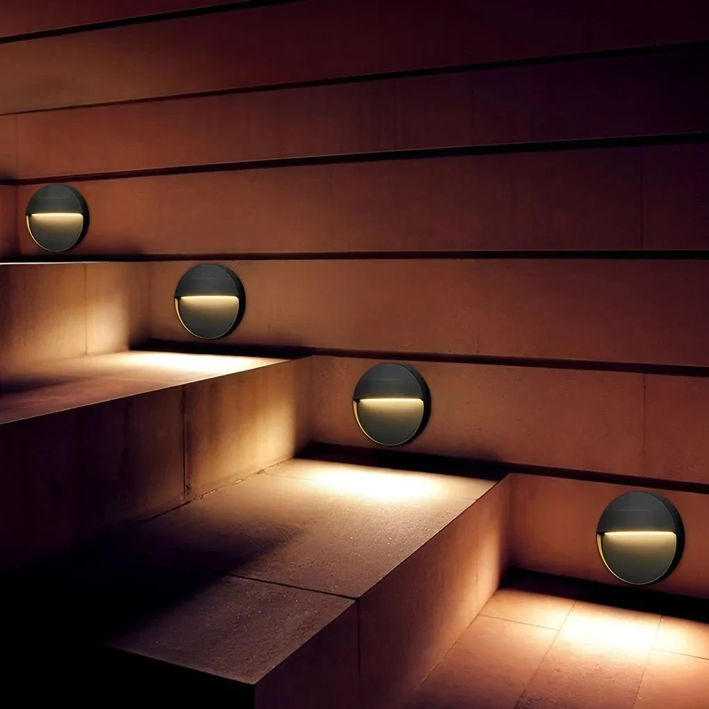 StairGlow™ | Runde LED-Treppenleuchte aus Aluminium mit warmweißem Licht