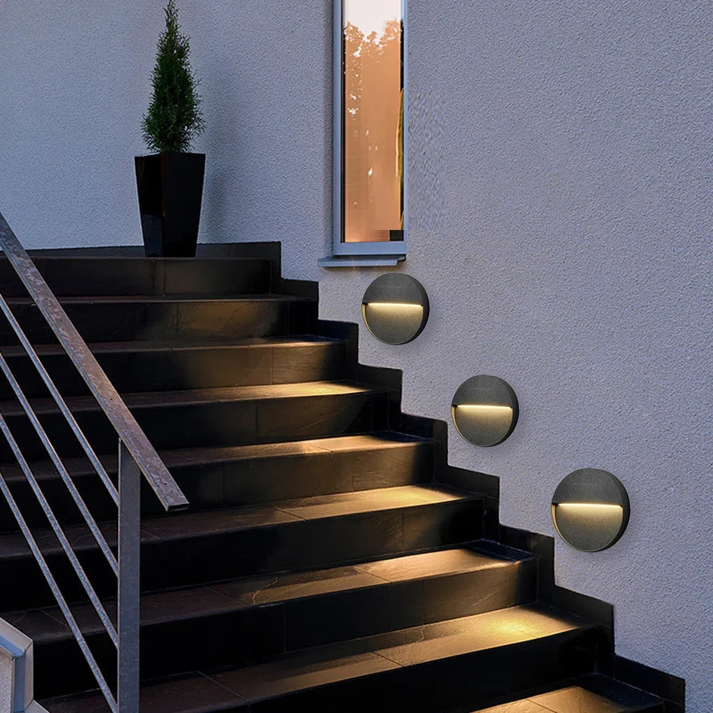 StairGlow™ | Runde LED-Treppenleuchte aus Aluminium mit warmweißem Licht