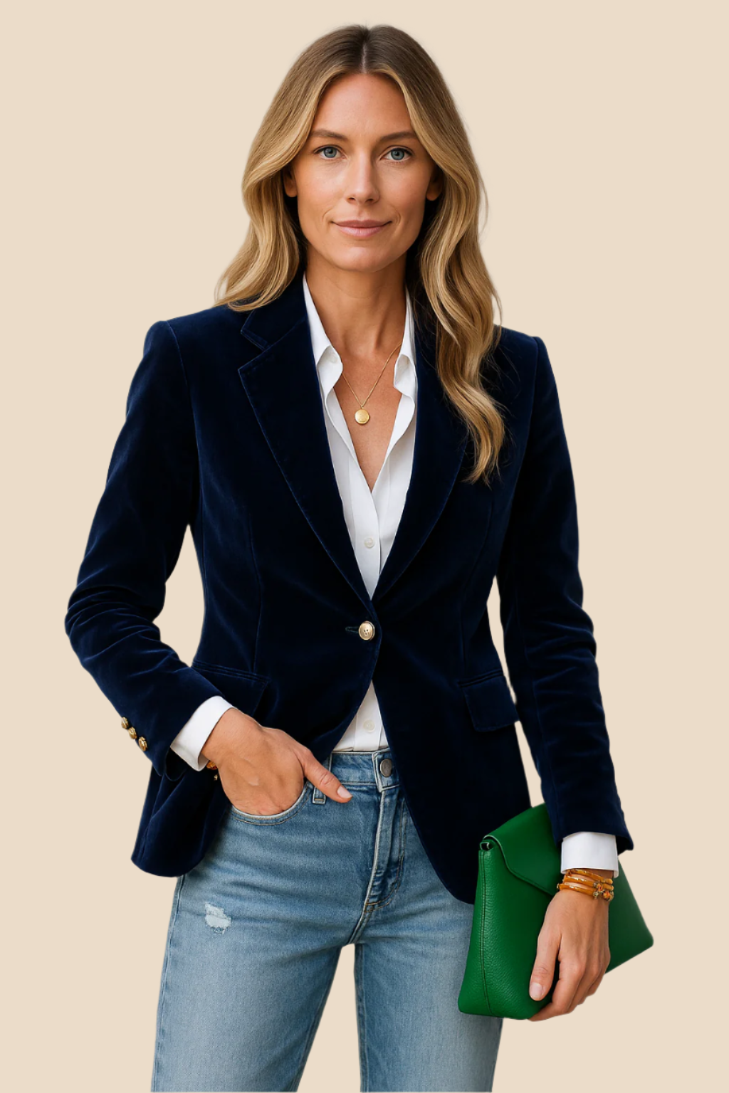 Blazer Femme en Velours avec Col Revers | Élégance et Style Féminin