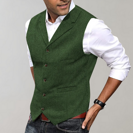 Percival | Gilet Homme Élégant Sans Manches avec Boutons | Gilet Costume Business & Loisirs