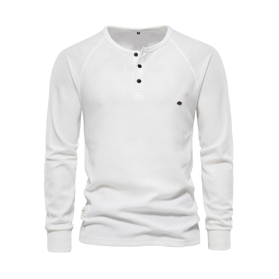 Henley Homme | T-shirt à Manches Longues et Boutons