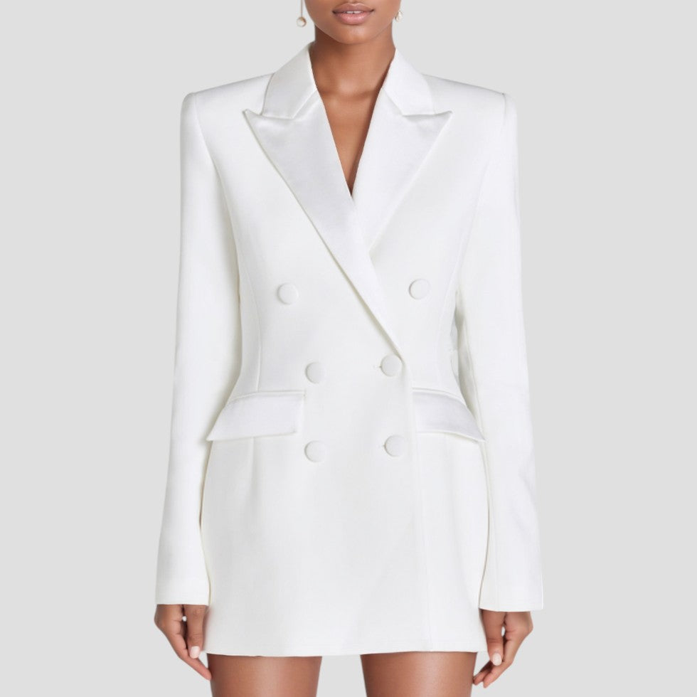 Blazer-robe double boutonnage pour femme – Chic, Structurée & Élégante