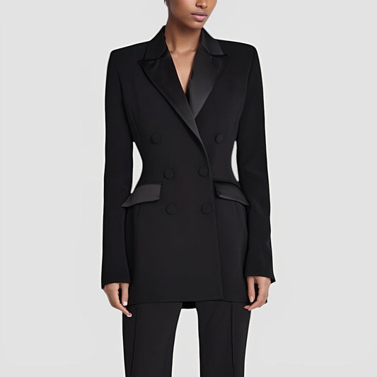Blazer-robe double boutonnage pour femme – Chic, Structurée & Élégante