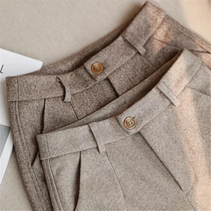 Clément | Pantalon de Costume Slim Fit Homme à Taille Haute avec Boutons – Élégance Business et Confort