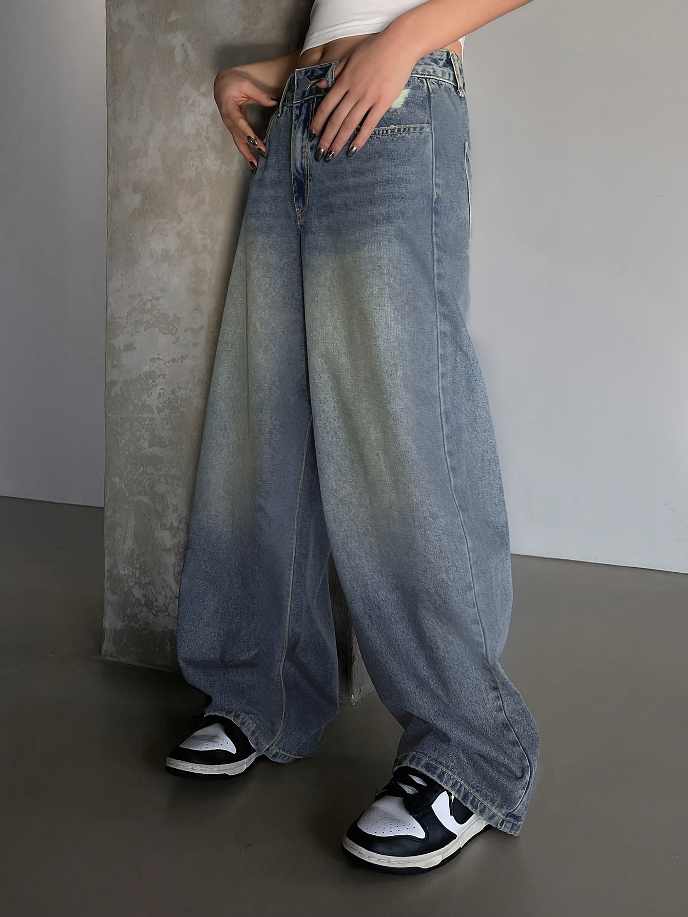 Dorabelle | Baggy Jeans Femme Taille Haute, Coupe Large avec Jambe Ample