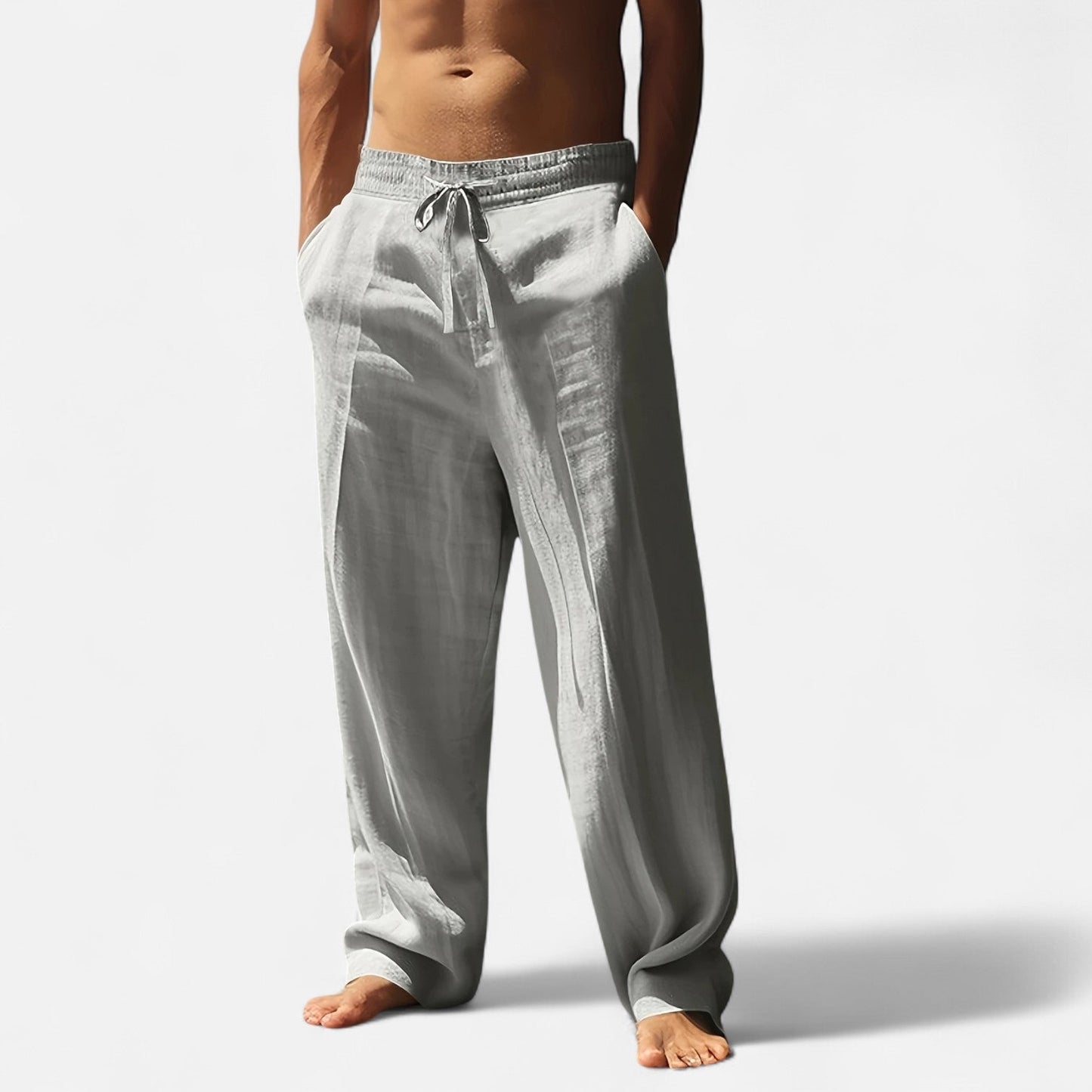 Cedric | Pantalon Homme Lin Détente Taille Élastique Confort Riviera