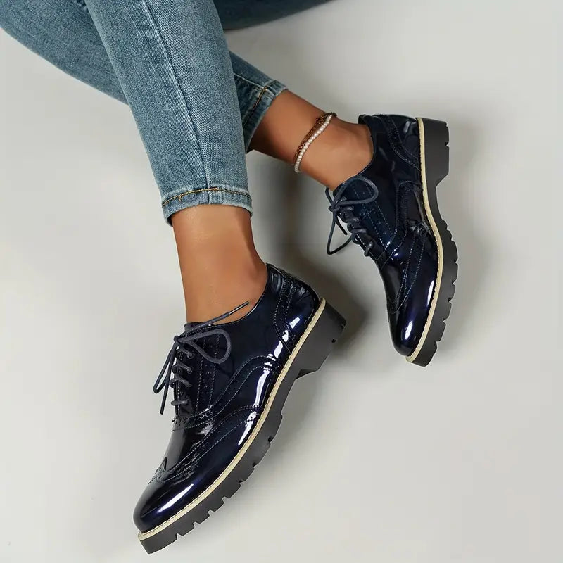 Lucienne | Chaussures Femme Vernies à Lacets, Élégantes et Stylées pour Occasions Formelles