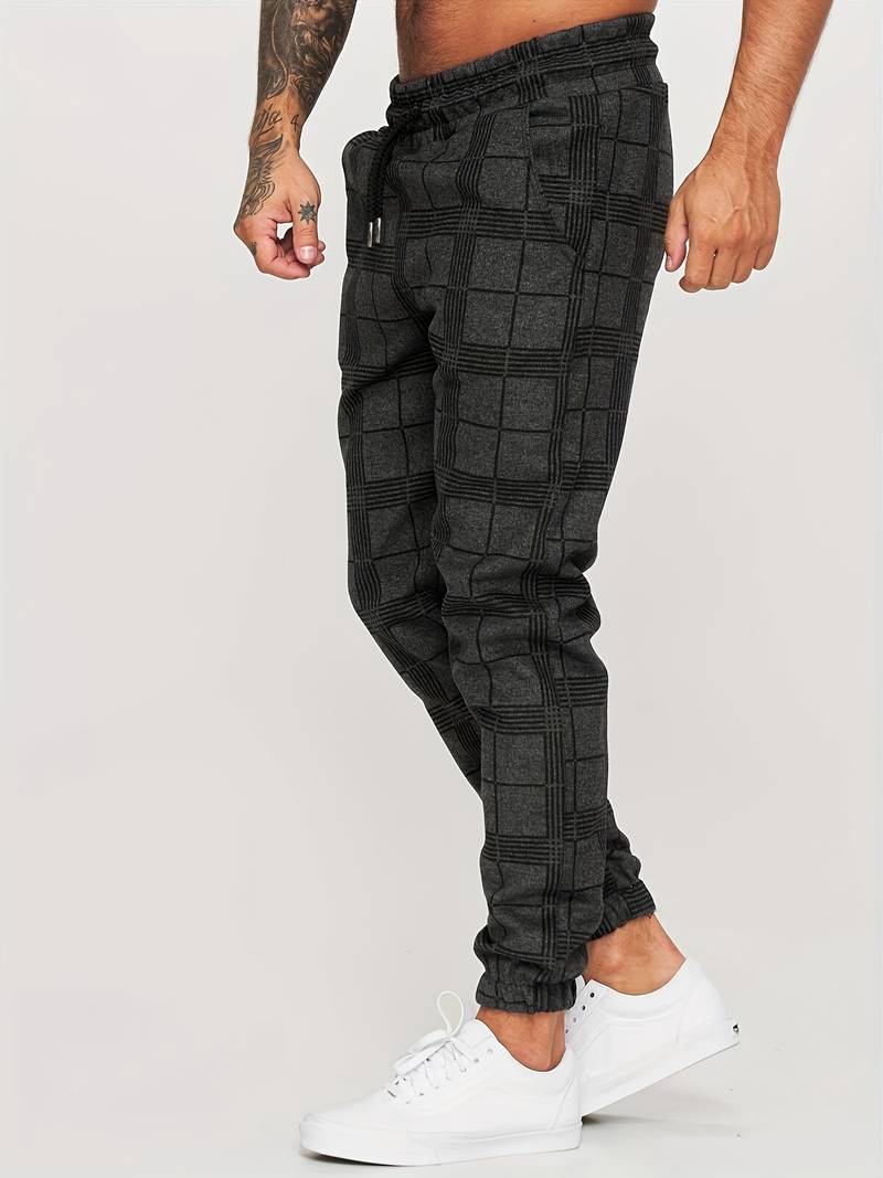 Wyatt | Pantalon Jogging Homme à Carreaux avec Taille Cordon
